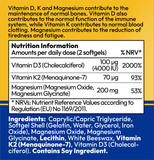UBIOSKA Vitamin D3 + K2 + Mg 4000IU 3-in-1 Formula - 90ct