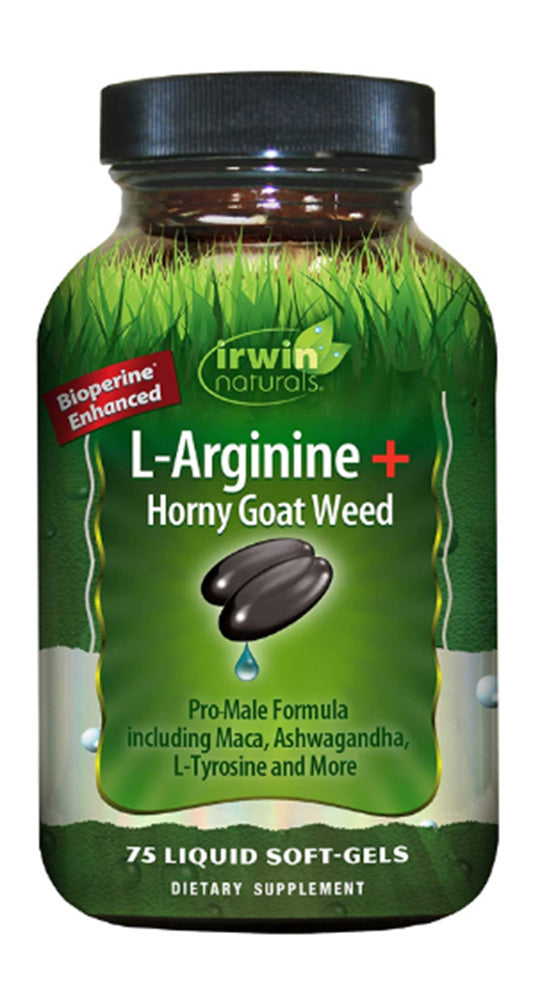 Irwin Naturals NEW L-Arginine + Horny Goat Weed 75ct 75ct