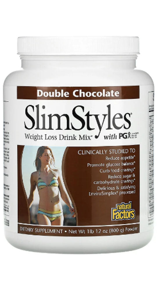 Natural Factors SlimStyles¨ Weight Loss Drink Mix w/ PGX¨ Ð Double Chocolate