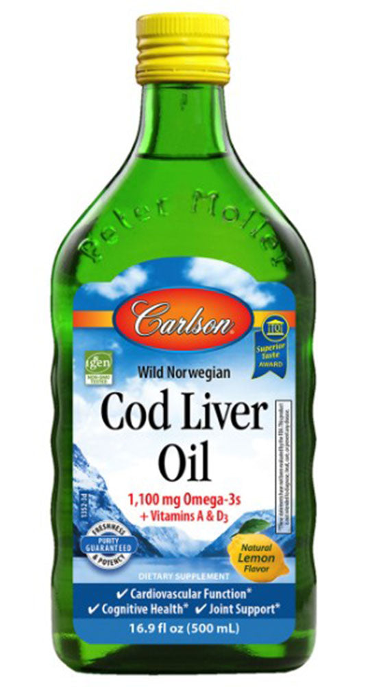 Carlson Cod Liver Oil, Lemon 500 mL