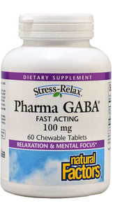 Natural Factors Stress-Relax¨ Pharma GABA¨ 100 mg Chewable