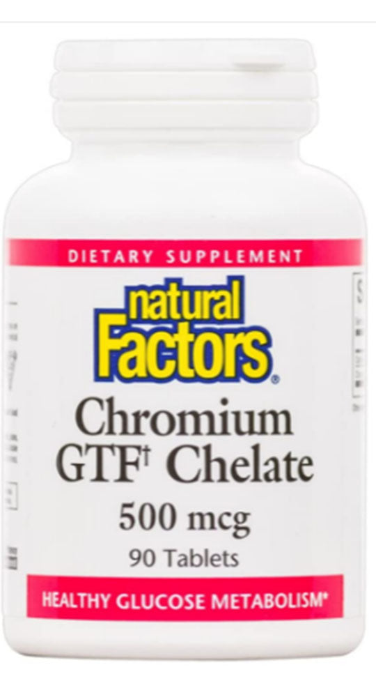 Natural Factors Chromium GTF Chelate 500 mcg