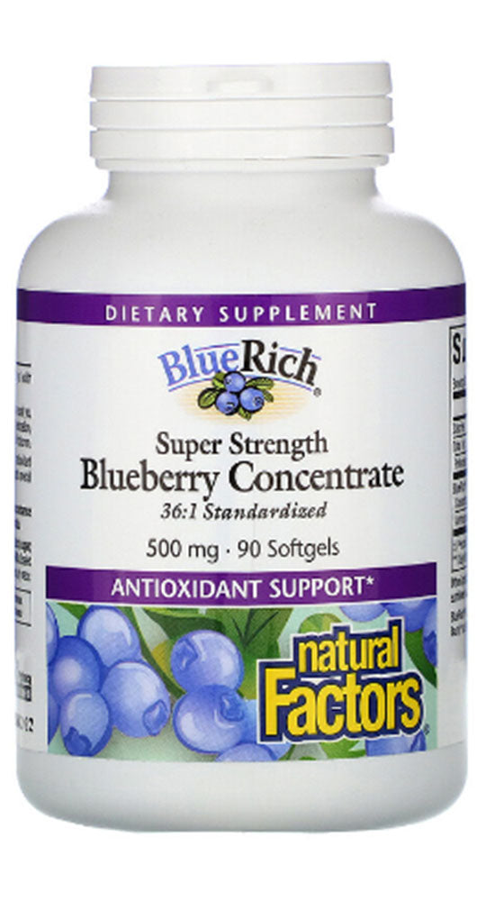 Natural Factors BlueRich¨ Super Strength Blueberry 500 mg