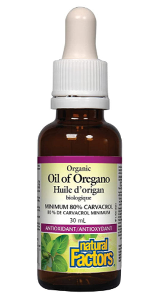 Natural Factors Oil of Oregano 30 mg 80% Carvacrol Certified Organic