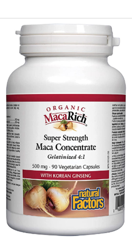Natural Factors MacaRich¨ Super Strength Maca Concentrate 500 mg Organic