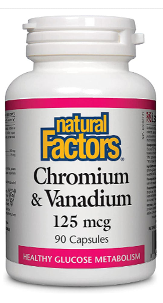 Natural Factors Chromium & Vanadium 100 mcg & 25 mcg