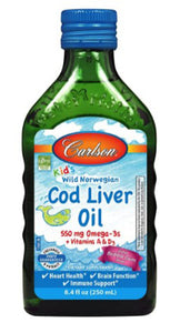 Carlson Kid's Cod Liver Oil, Bubble Gum 250 mL