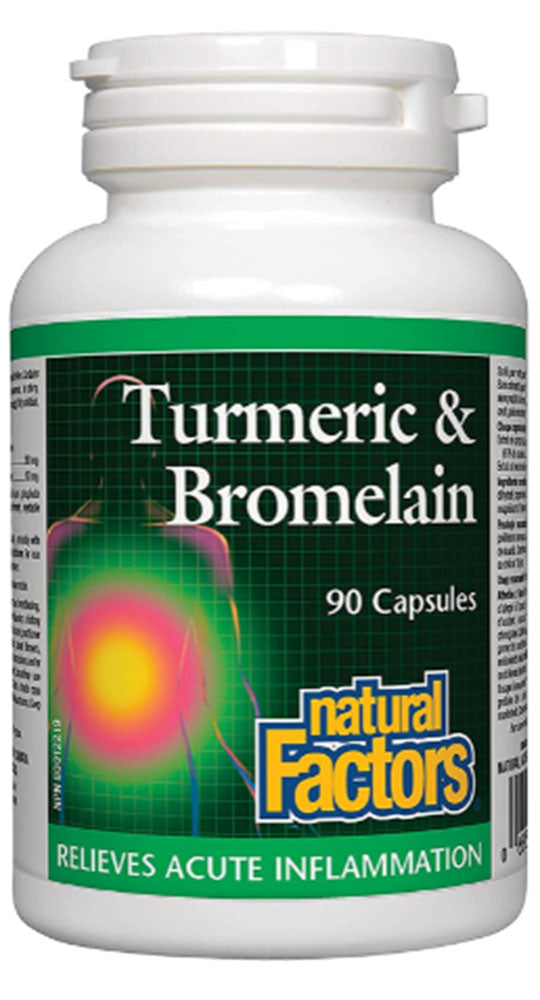 Natural Factors Turmeric & Bromelain 300 mg & 150 mg