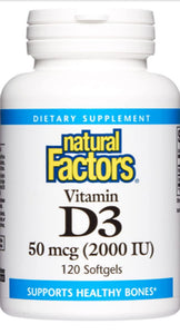 Natural Factors Vitamin D3 50 mcg (2,000 IU)