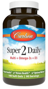 Carlson Super 2 Daily 180 Soft Gels