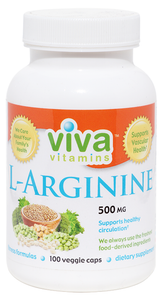 Viva Vitamins L-Arginine 500mg 100 capsules
