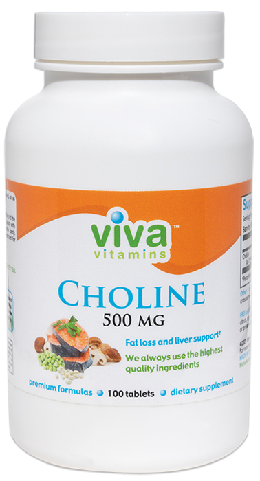 Viva Vitamins Choline 500 mg 100 tablets